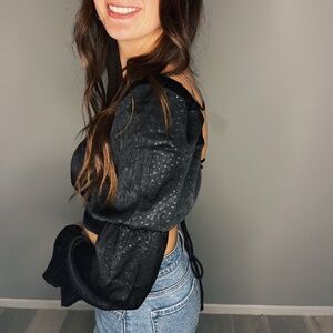 Long Sleeve Dressy Crop Top